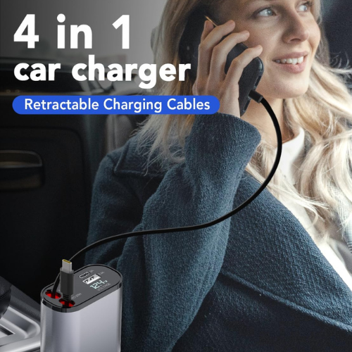 4 in 1 Retractable Car Charger